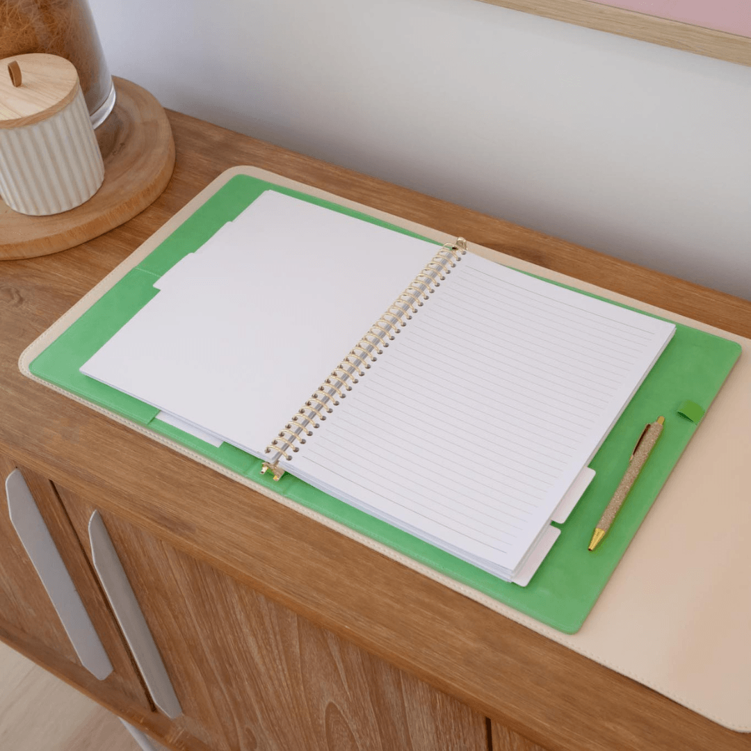 A4 Binder Notebook (with tab dividers) - Apple Green