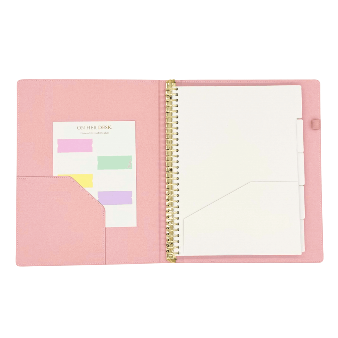 A4 Binder Notebook (with tab dividers) - Blush Pink