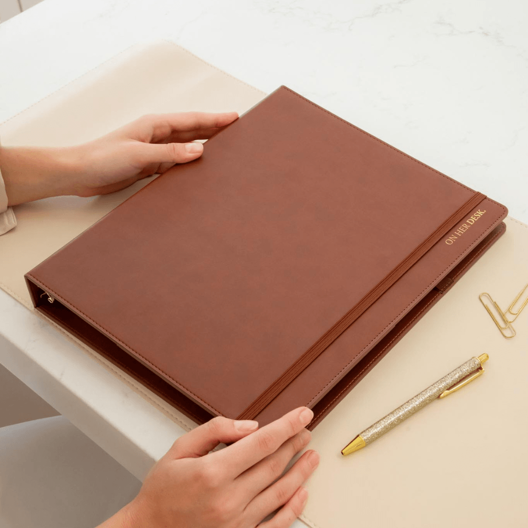 A4 Binder Notebook (with tab dividers) - Chocolate Brown