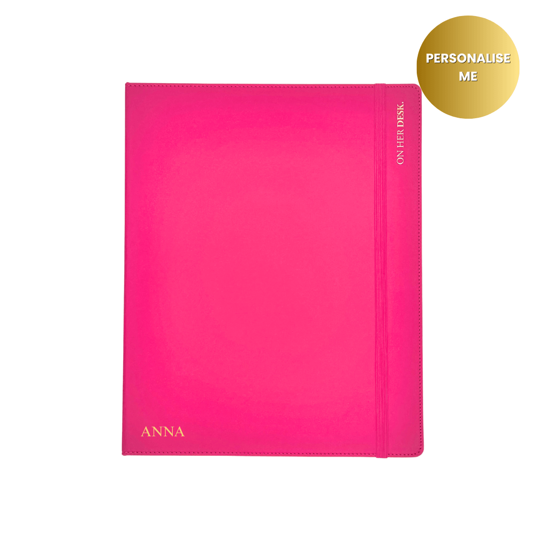 A4 Binder Notebook (with tab dividers) - Hot Pink