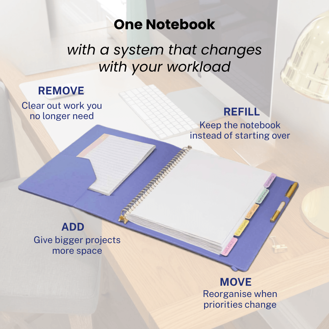 A4 Binder Notebook (with tab dividers) - Lavender