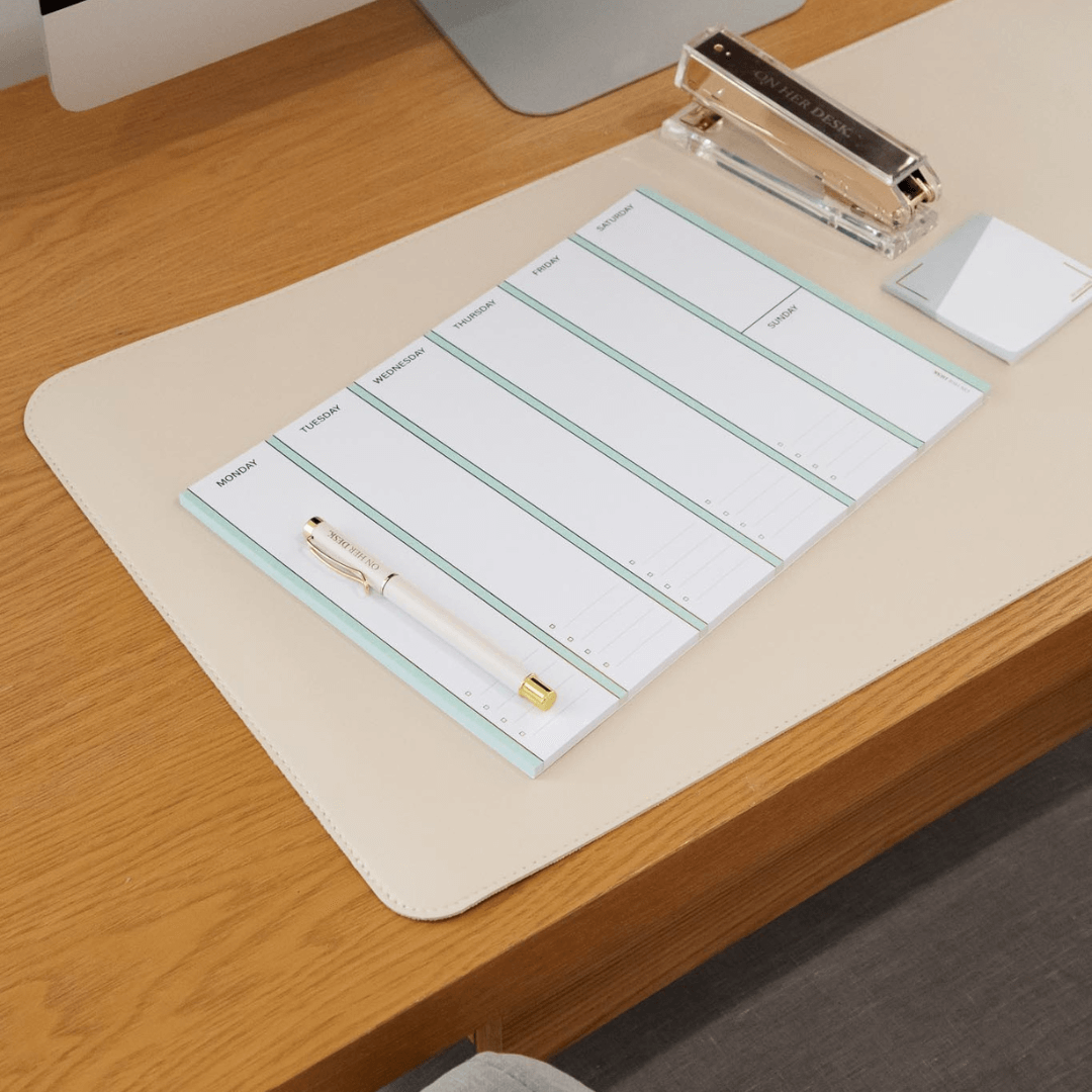 A4 Vertical Weekly Planner Notepad - Mint Green