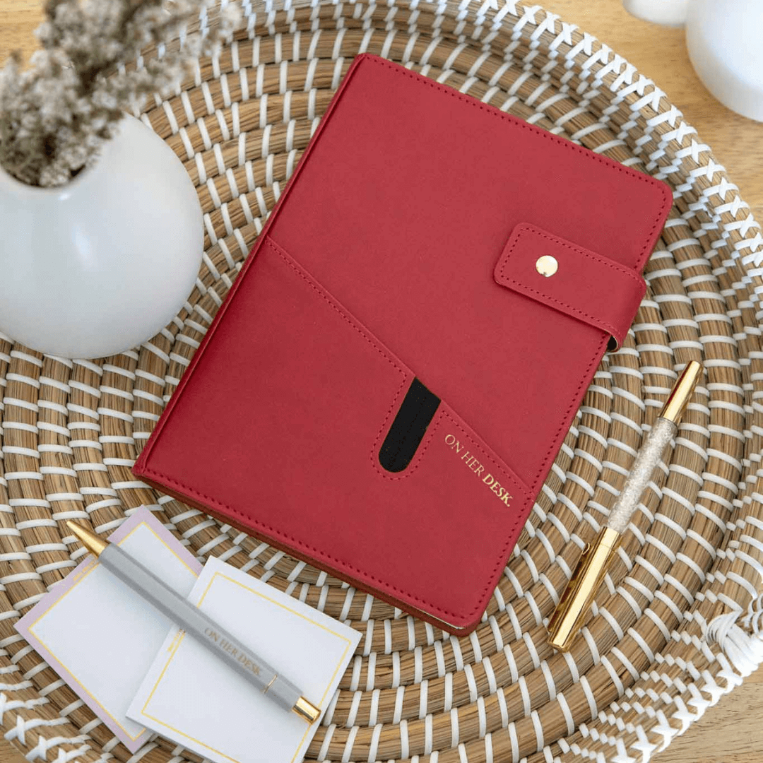 A5 Covered Notebook - Wine Red