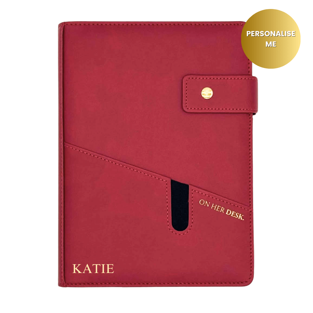 A5 Covered Notebook - Wine Red