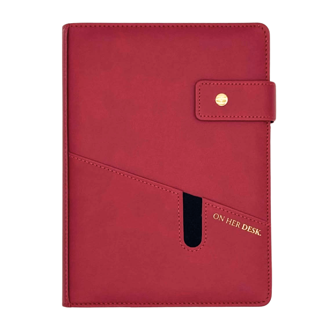 A5 Covered Notebook - Wine Red