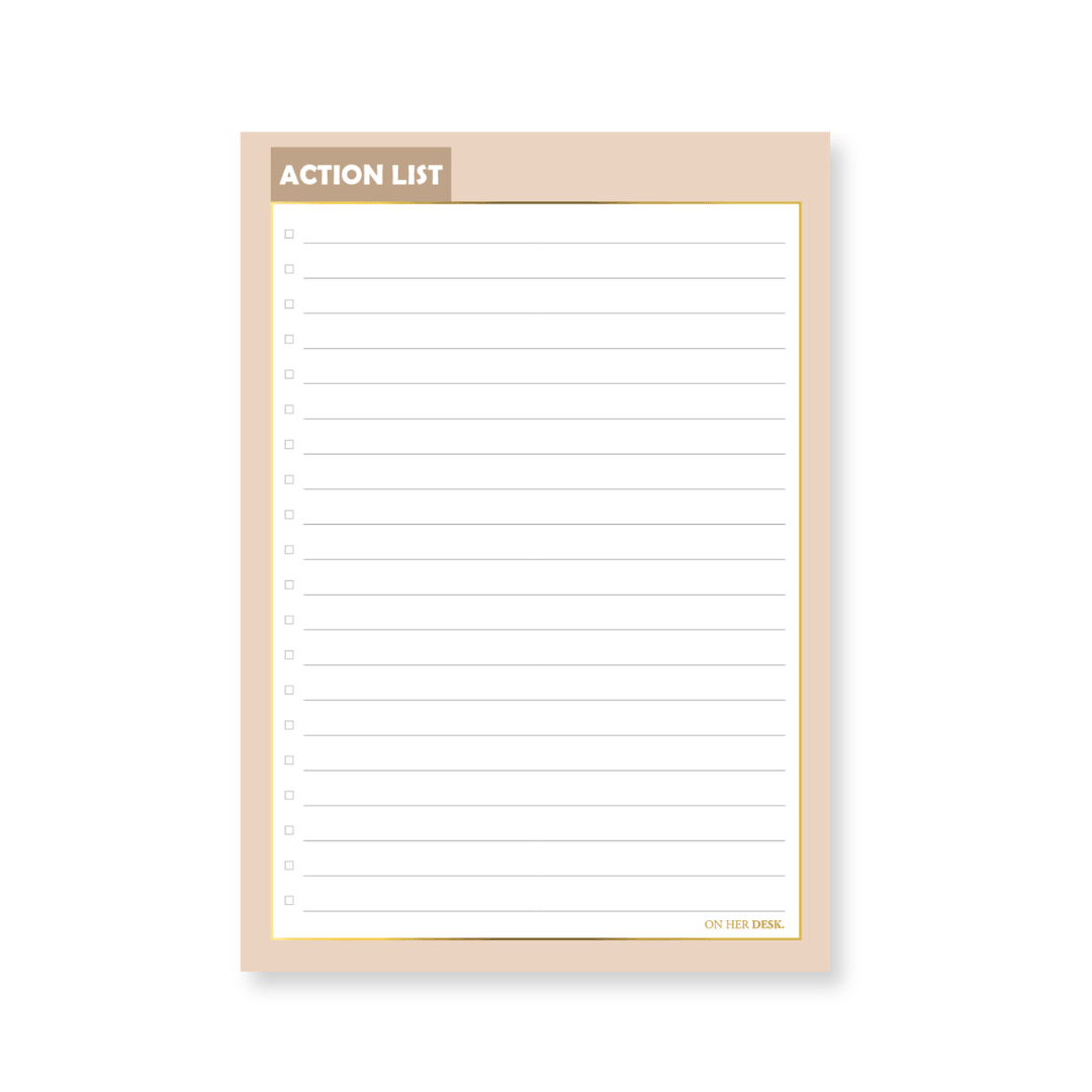 B5 Action List Notepad - Latte