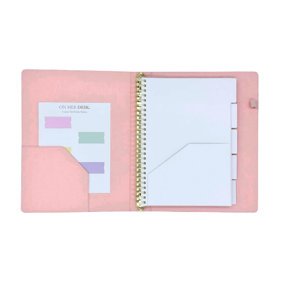 B5 Binder Notebook (with tab dividers) - Blush Pink