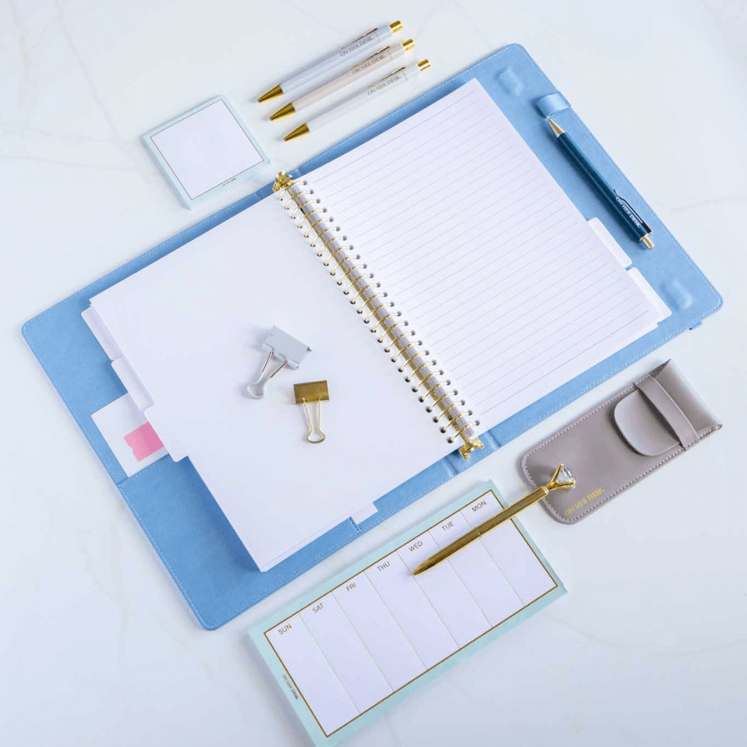 B5 Binder Notebook (with tab dividers) - Denim Blue