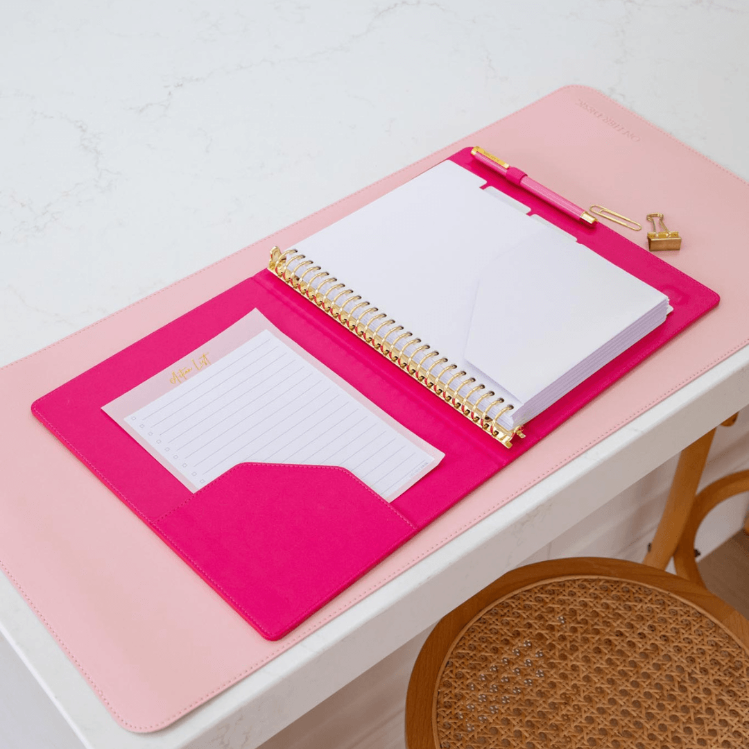 B5 Binder Notebook (with tab dividers) - Hot Pink