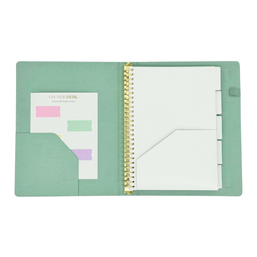 B5 Binder Notebook (with tab dividers) - Mint Green