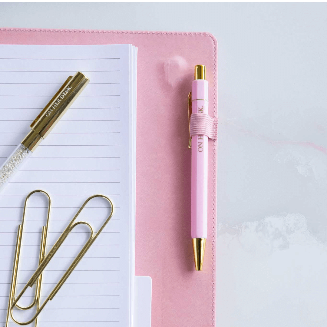 B5 Binder Notebook (with tab dividers) - Blush Pink