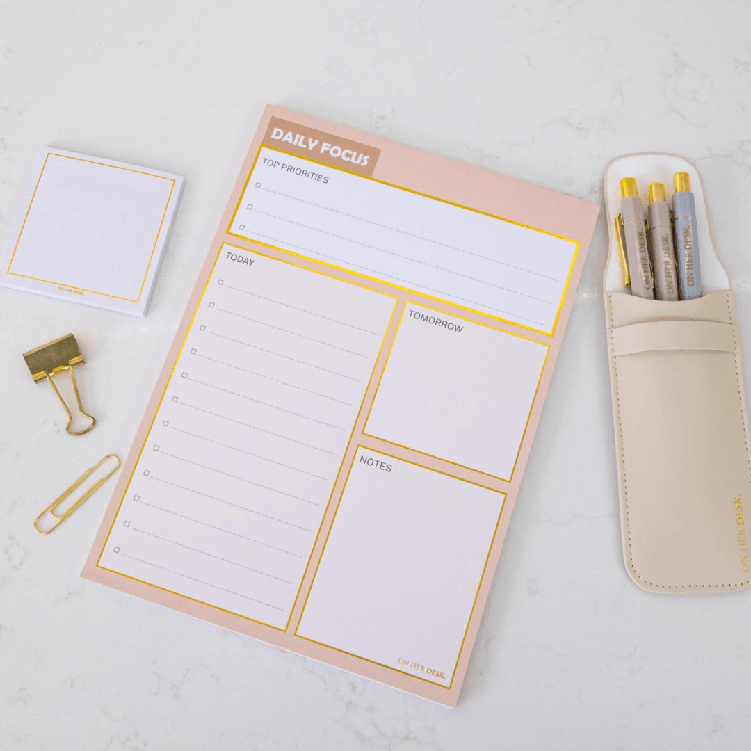 B5 Daily Focus Notepad - Latte