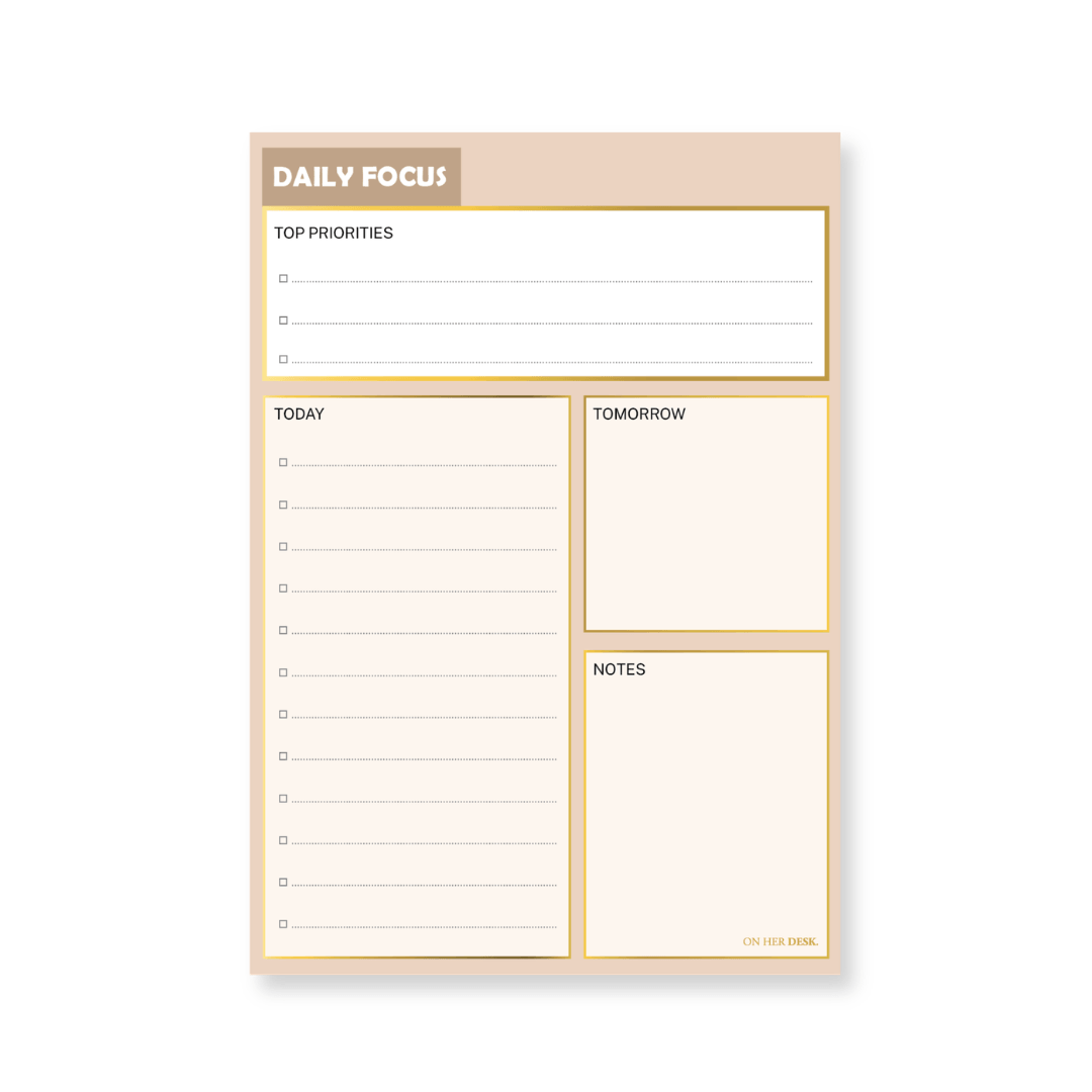 B5 Daily Focus Notepad - Latte