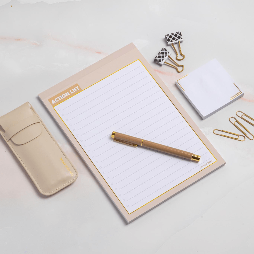 B5 Action List Notepad - Cream (perforated)