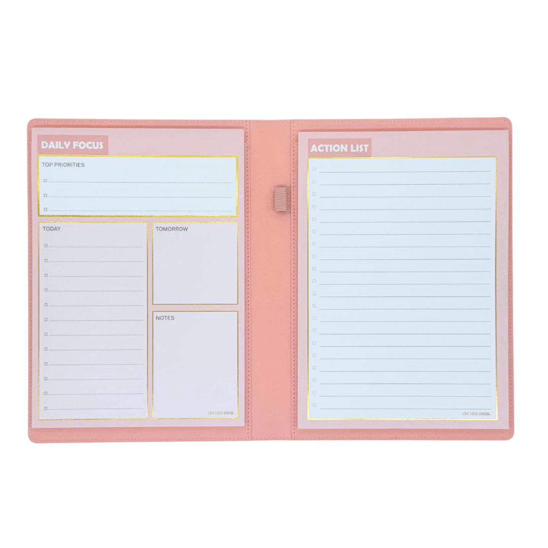 B5 Refillable Notepad Organiser - Blush Pink