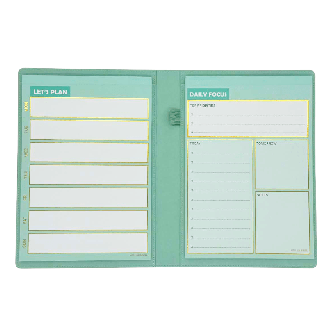 B5 Refillable Notepad Organiser - Mint Green