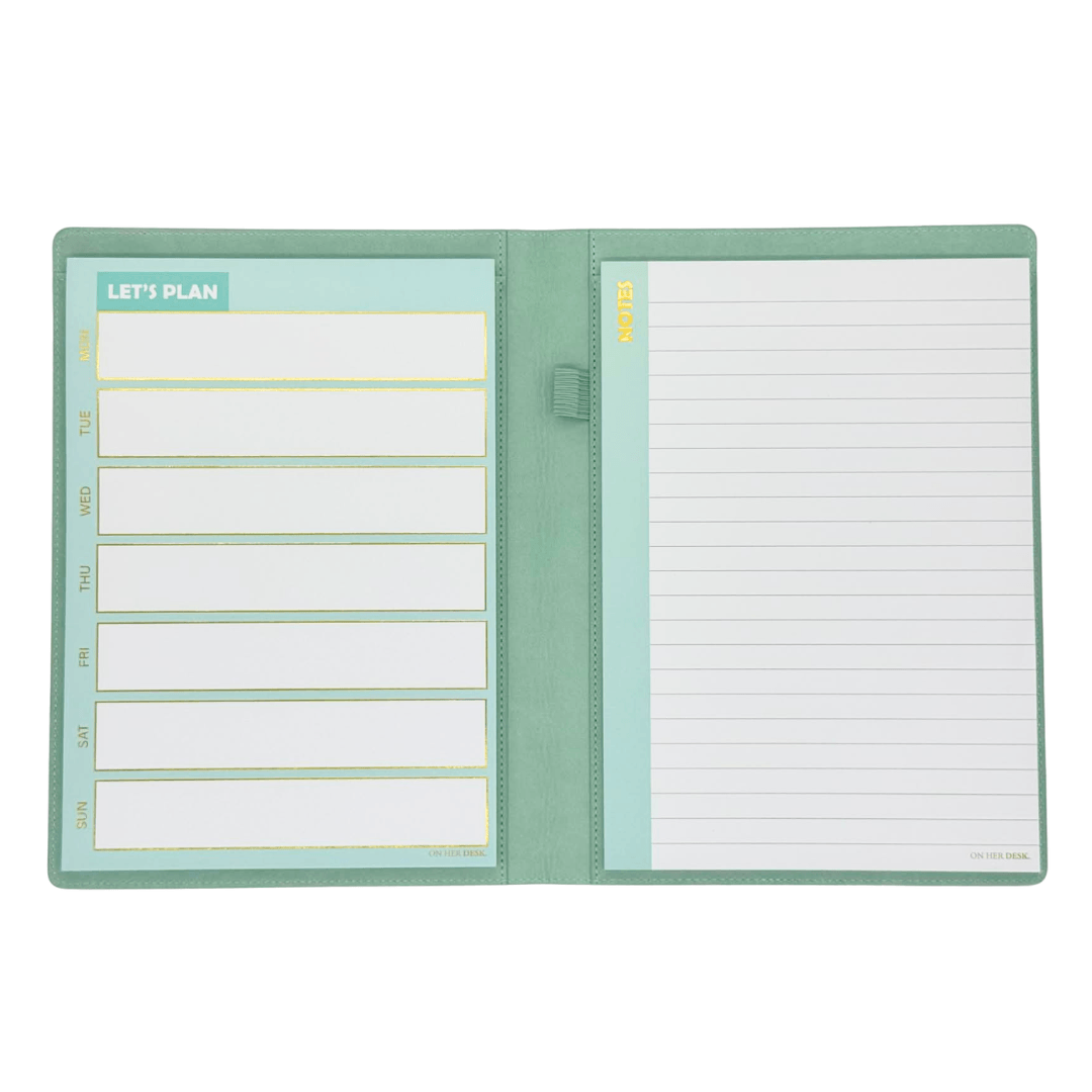 B5 Refillable Notepad Organiser - Mint Green