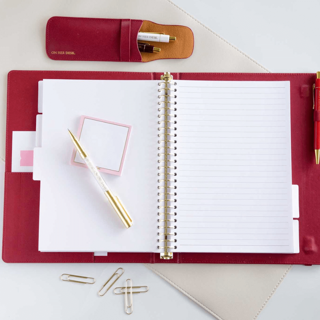 B5 Binder Notebook (with tab dividers) - Wine Red