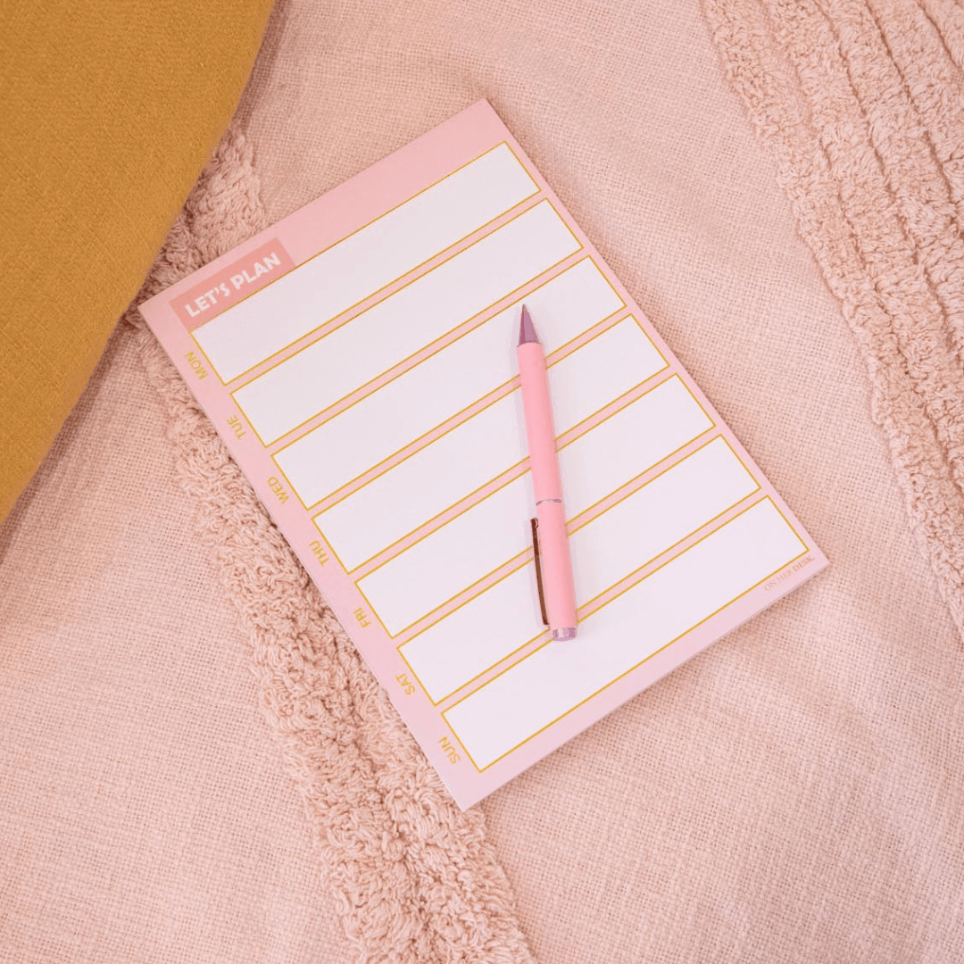 B5 Weekly Planner Notepad - Pink
