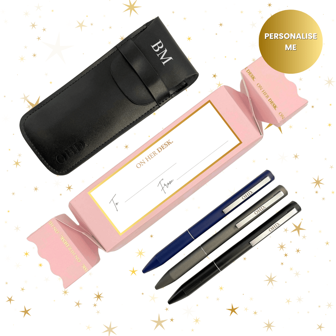 Personalised Trilogy Pen Set Christmas Gift - Midnight Black