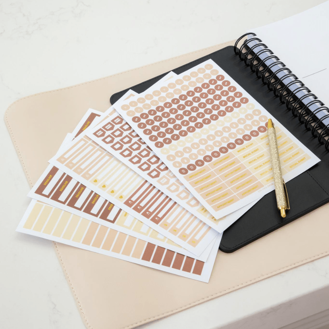 Functional Gold Foil Planner Sticker Set - Classic