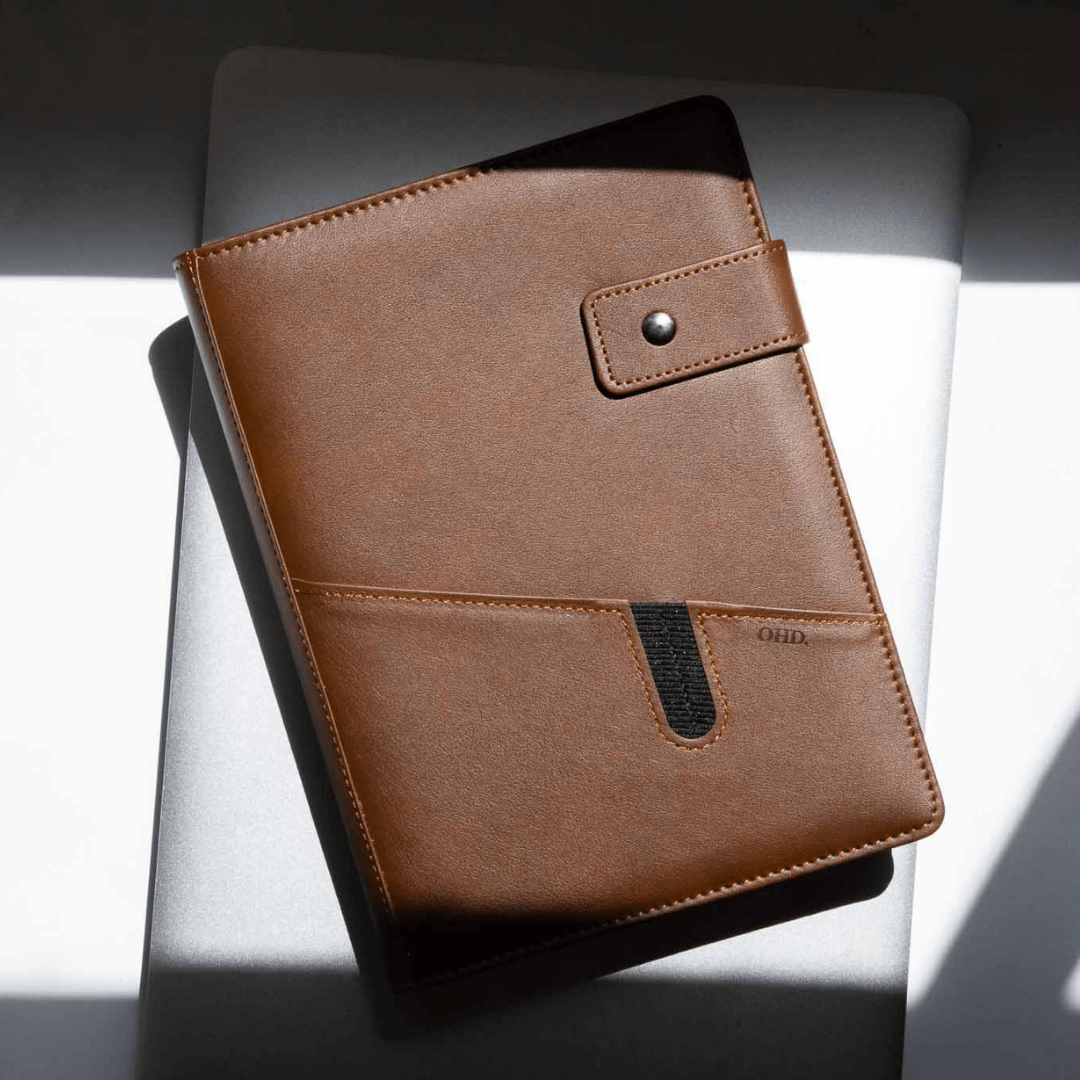 Men's A5 Covered Notebook - Walnut Brown