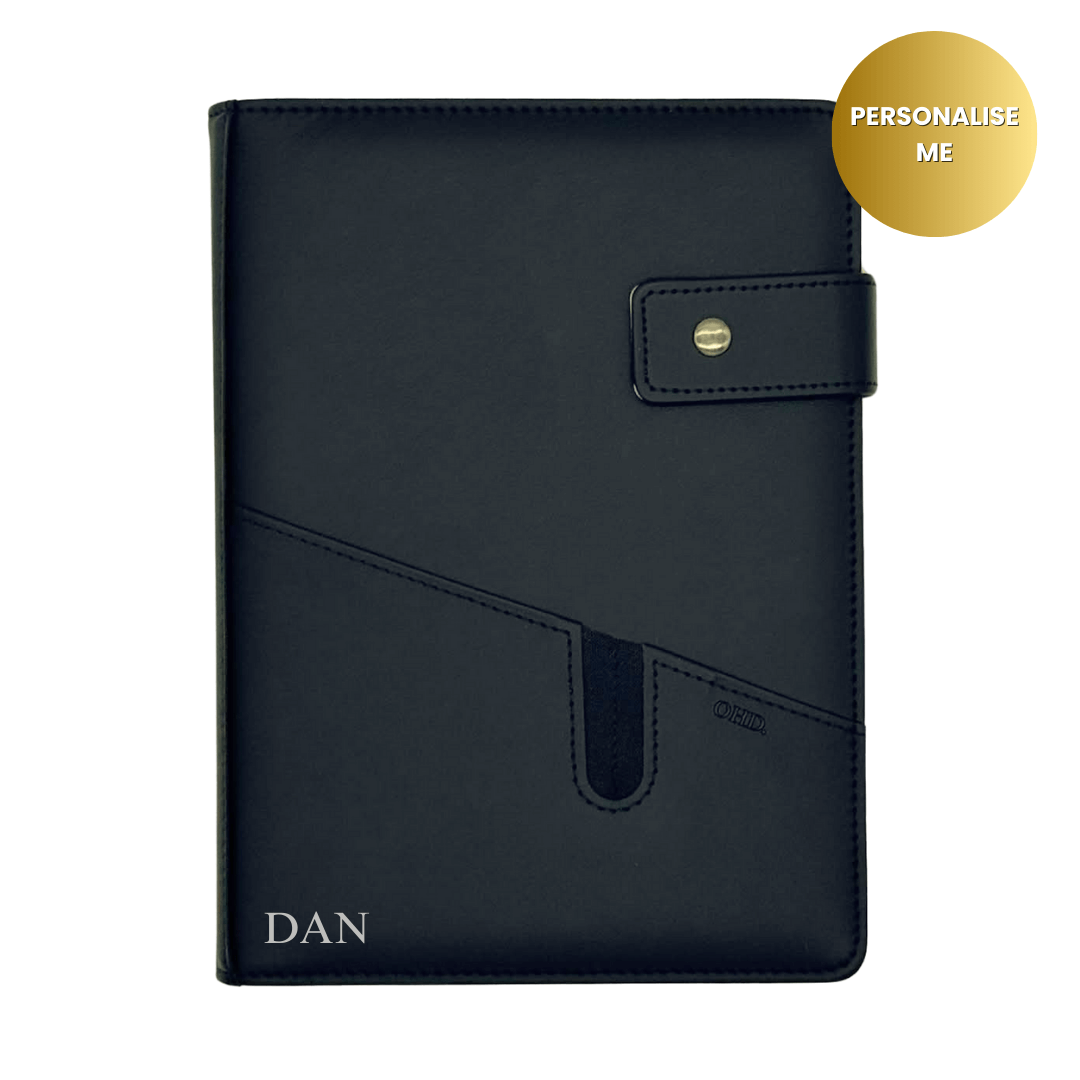 Men's A5 Covered Notebook - Midnight Black