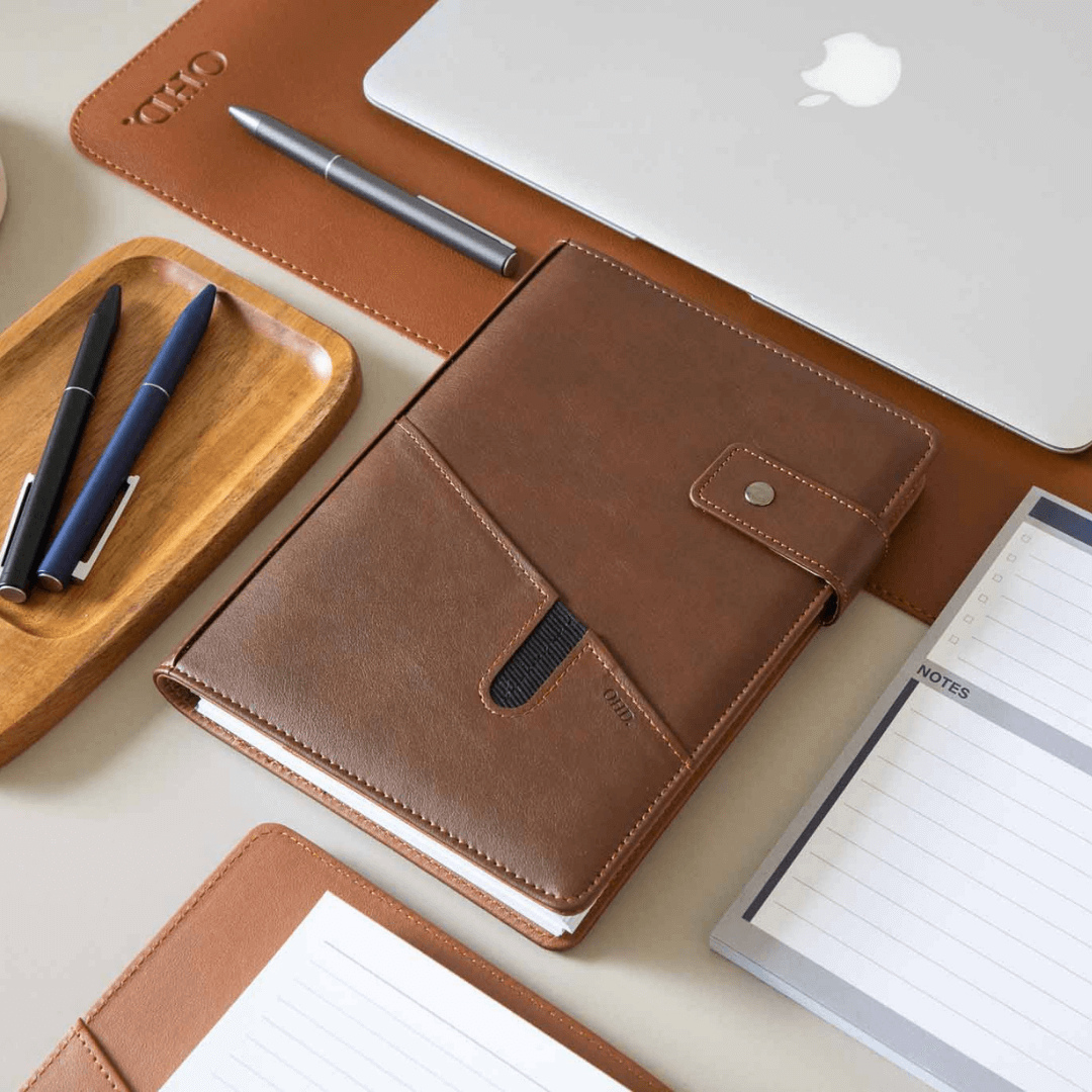 Men's A5 Covered Notebook - Walnut Brown