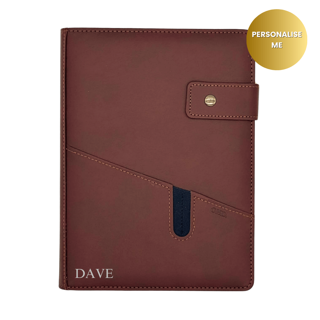 Men's A5 Covered Notebook - Walnut Brown
