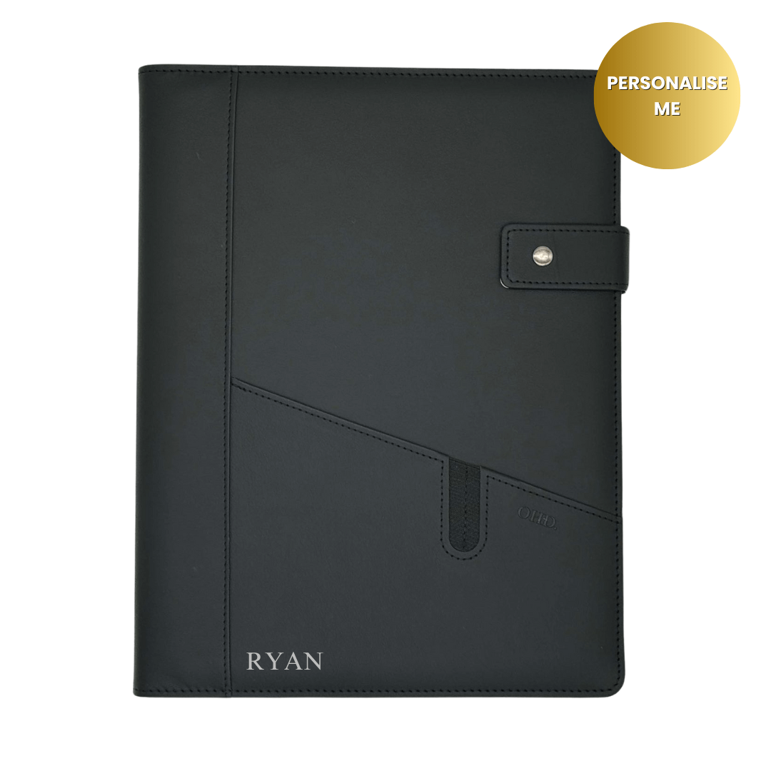 Men's A4 Covered Notebook - Midnight Black