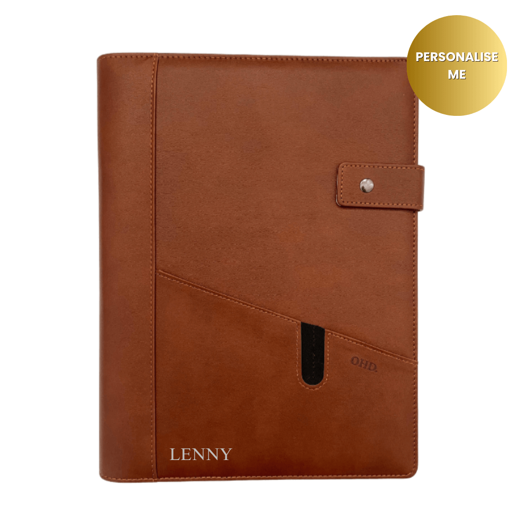 Men's A4 Covered Notebook - Walnut Brown