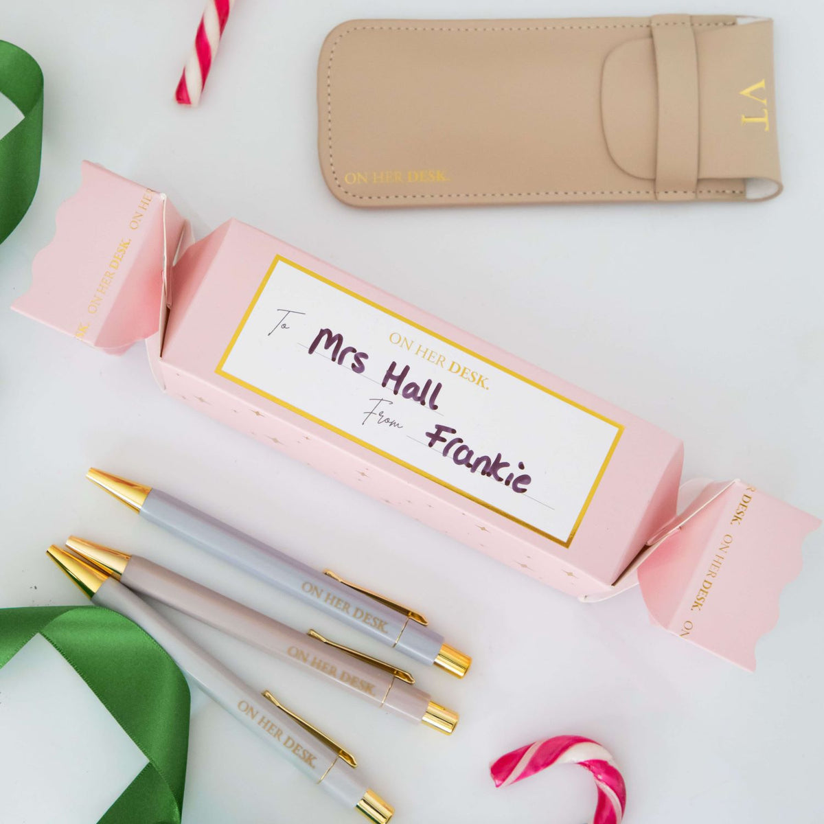 Personalised Trilogy Pen Set Christmas Gift - Cream
