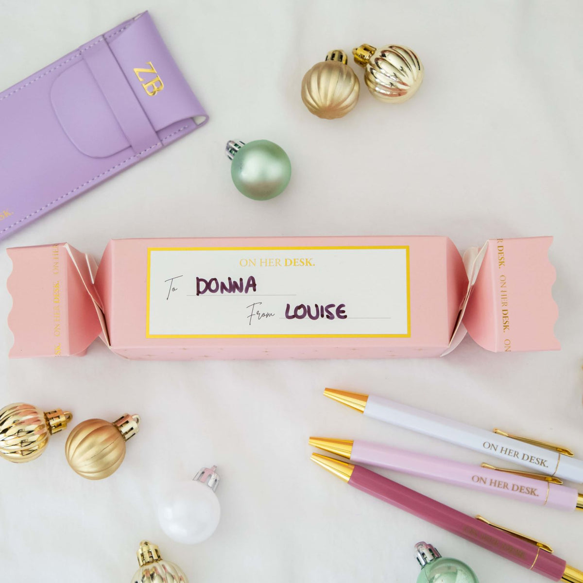 Personalised Trilogy Pen Set Christmas Gift - Lilac