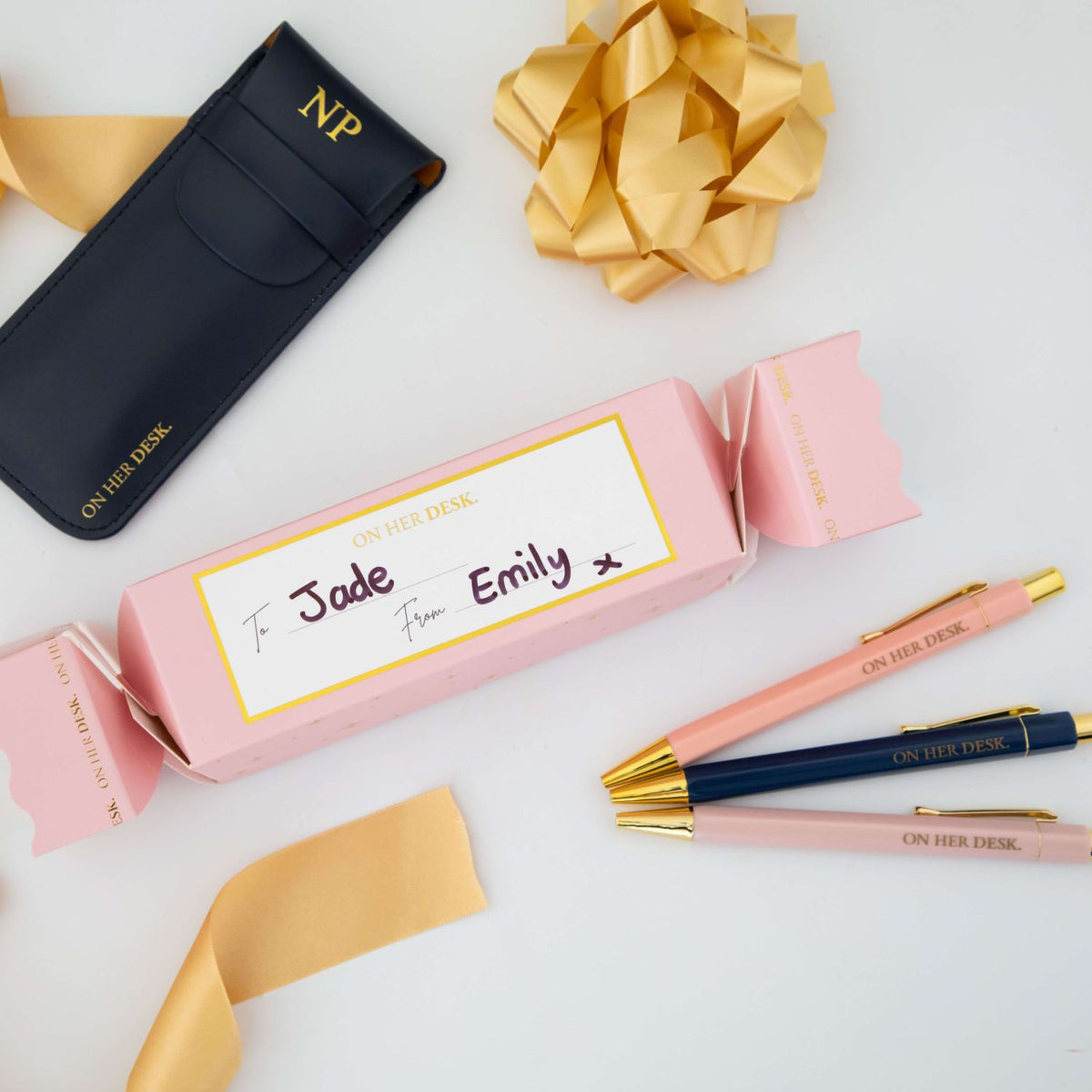 Personalised Trilogy Pen Set Christmas Gift - Navy Blue