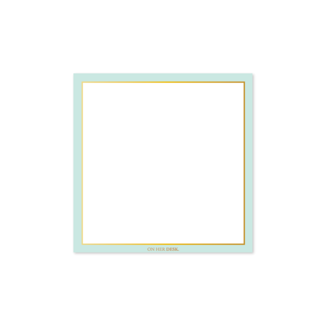 Gold Foil Sticky Notes - Mint Green