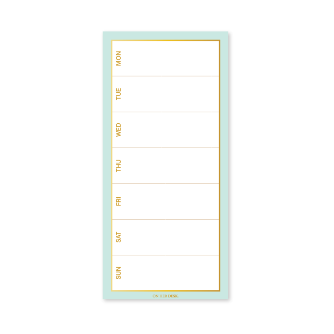 DL Weekly Planner Notepad - Mint Green