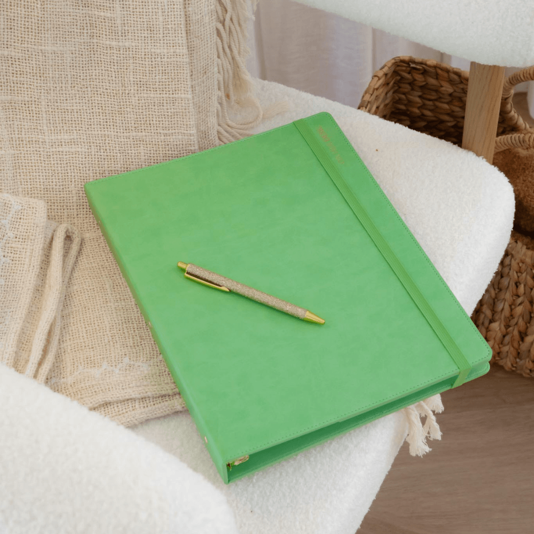 A4 Binder Notebook (with tab dividers) - Apple Green