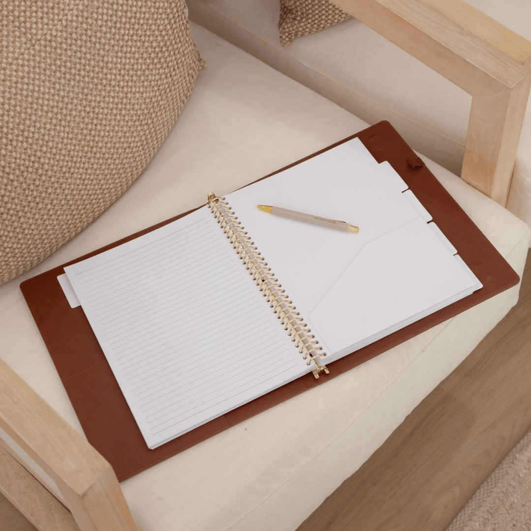 A4 Binder Notebook (with tab dividers) - Chocolate Brown