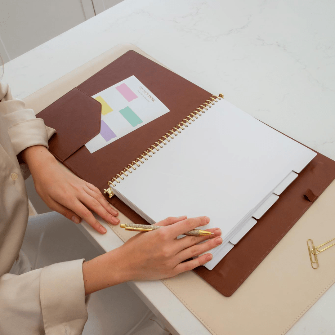 A4 Binder Notebook (with tab dividers) - Chocolate Brown