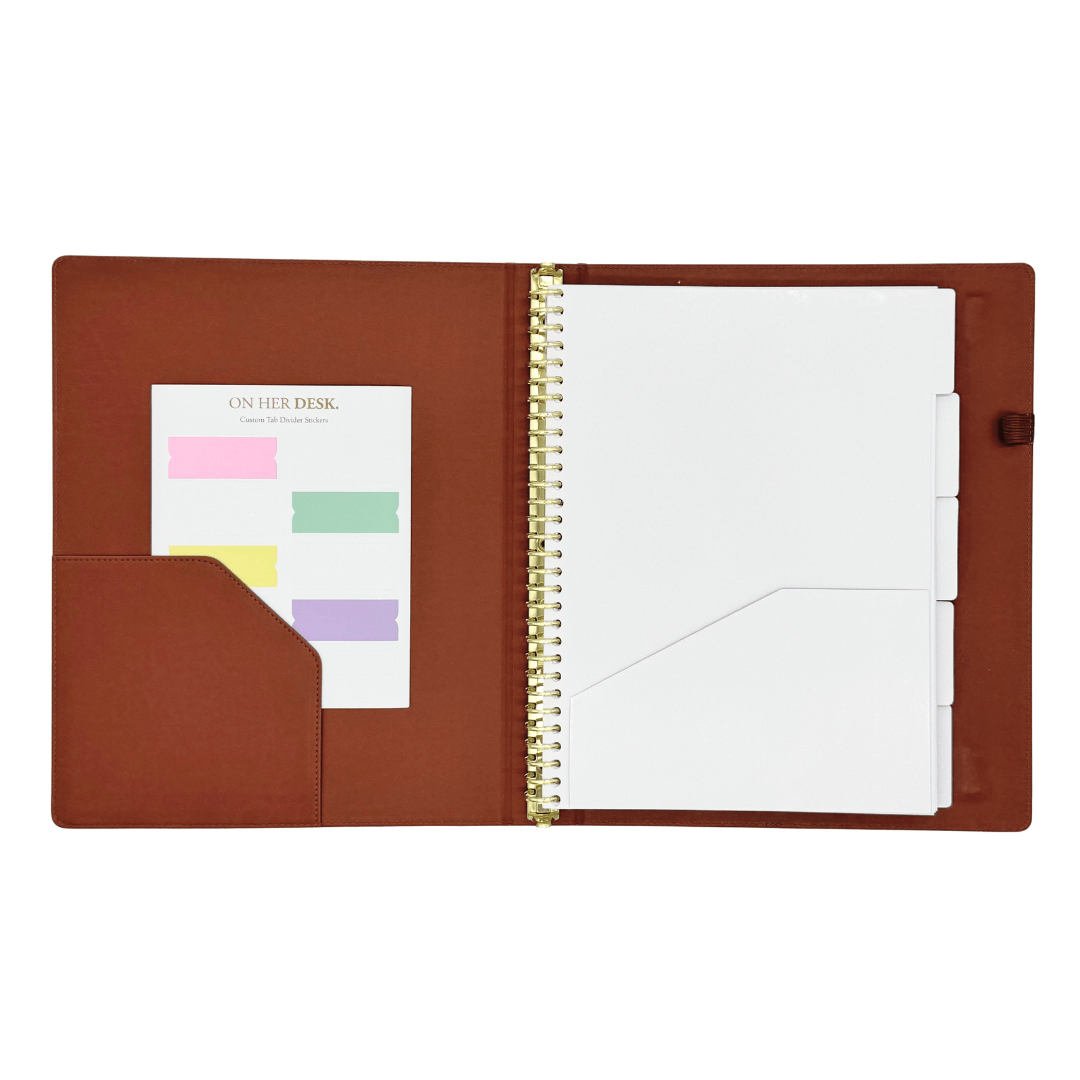 A4 Binder Notebook (with tab dividers) - Chocolate Brown