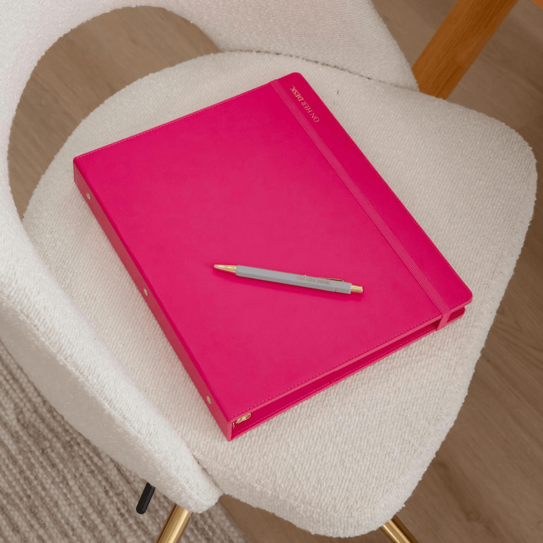 A4 Binder Notebook (with tab dividers) - Hot Pink
