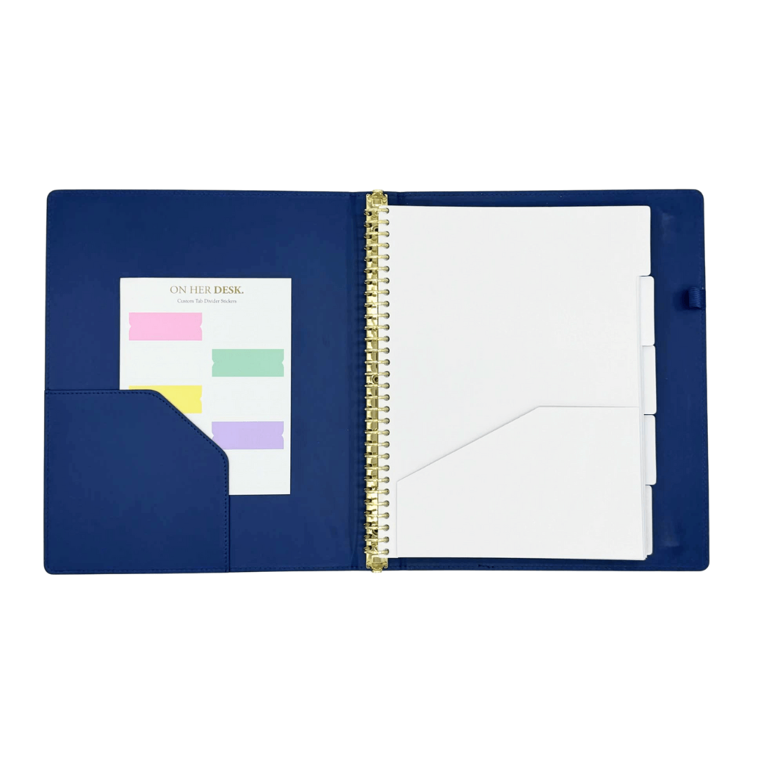 A4 Binder Notebook (with tab dividers) - Navy Blue