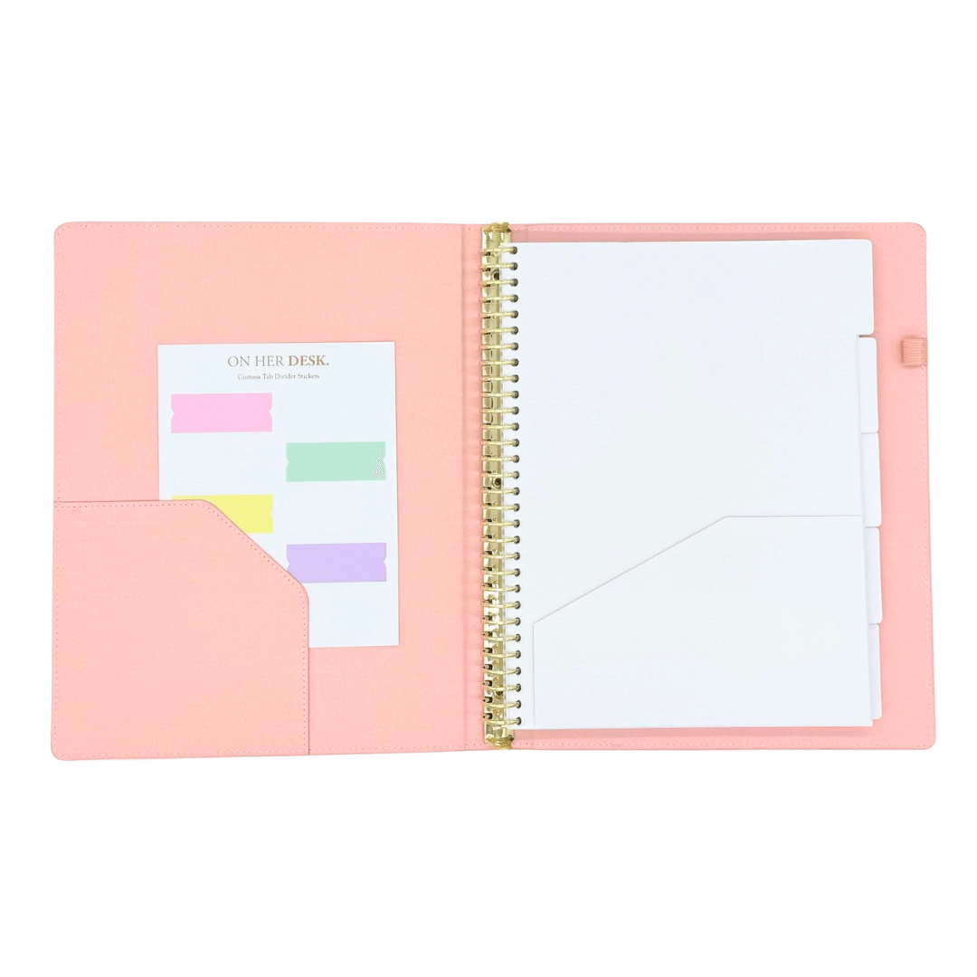 A4 Binder Notebook (with tab dividers) - Pink