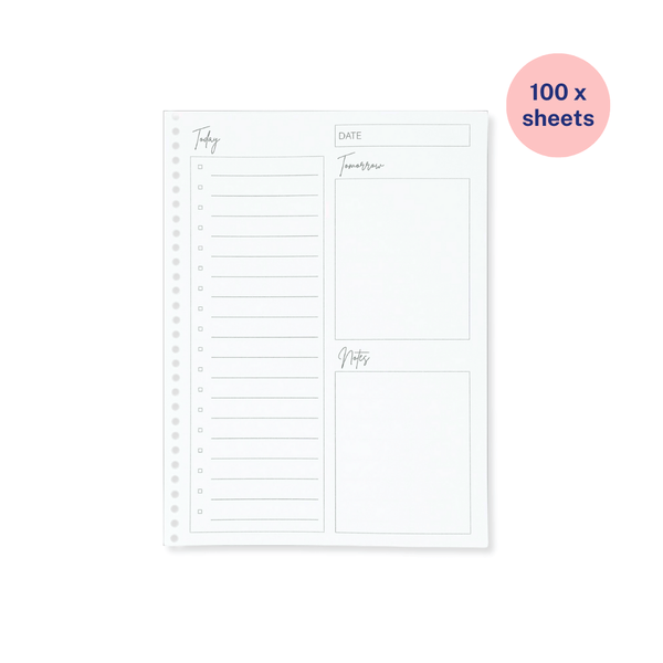 B5 Binder Notebook Refill Paper - To Do List Planner Layout | On Her Desk
