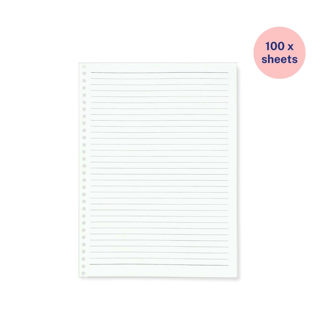 A4 Binder Notebook Refillable Paper Pack - Ruled Line