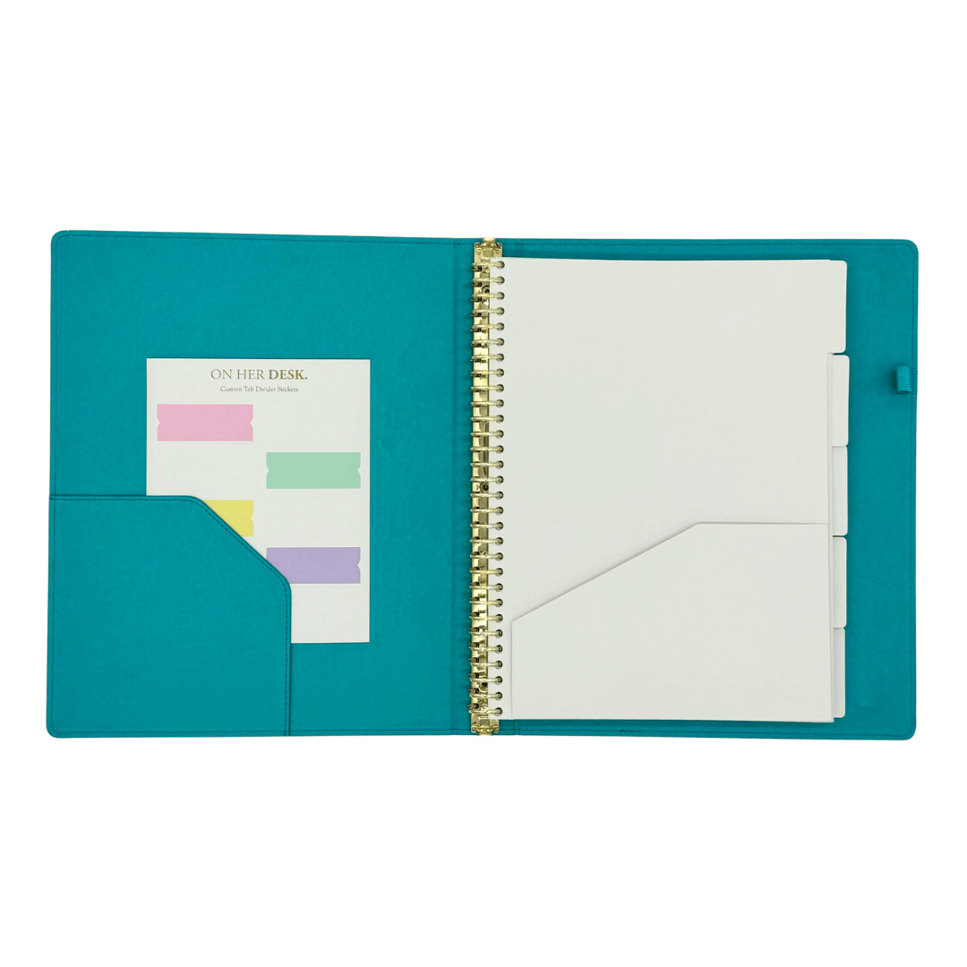 A4 Binder Notebook (with tab dividers) - Teal