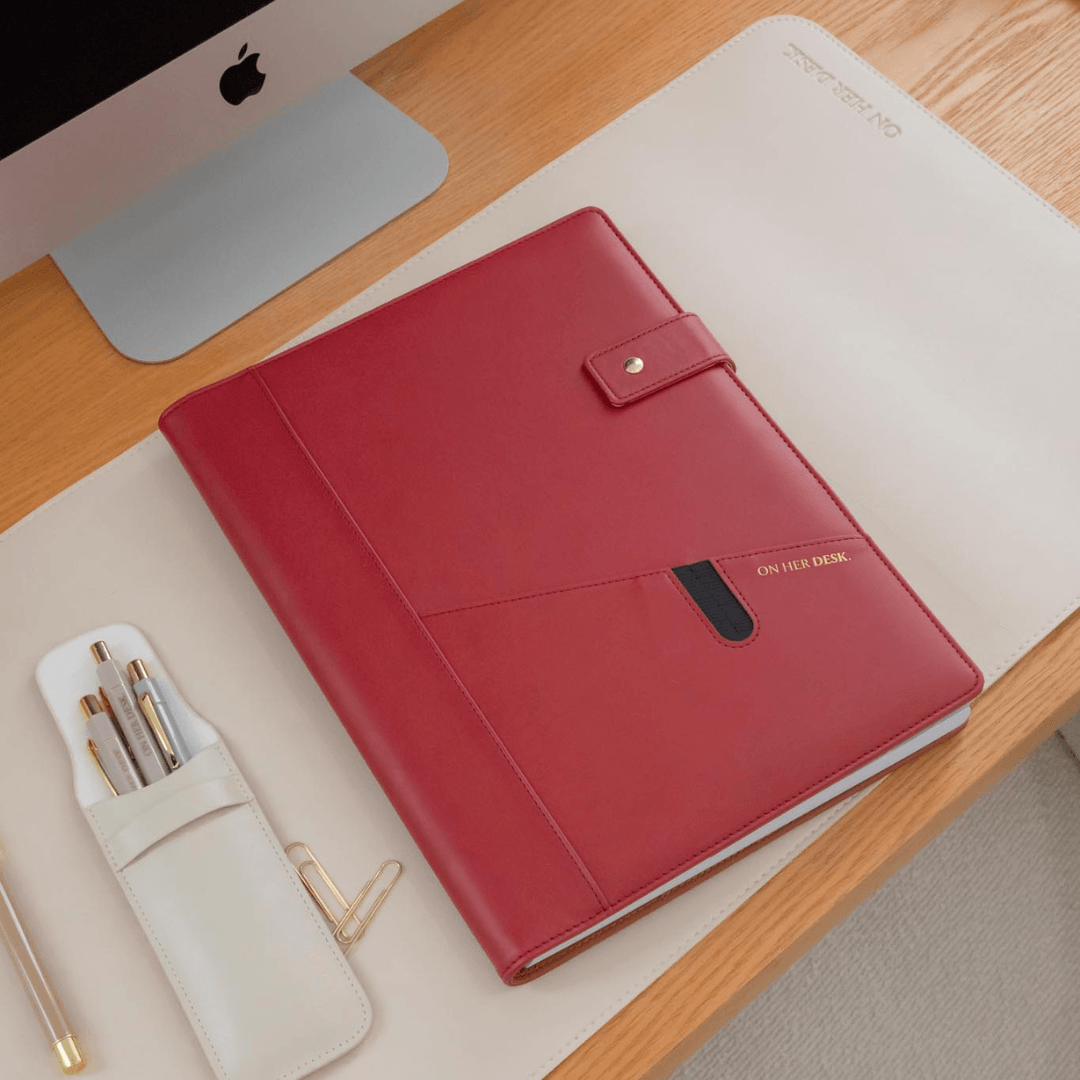 A4 Covered Notebook - Wine Red