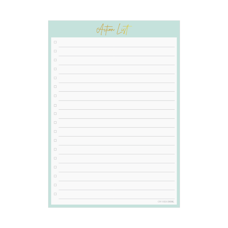 A5 Notepad | Action List - Mint Green