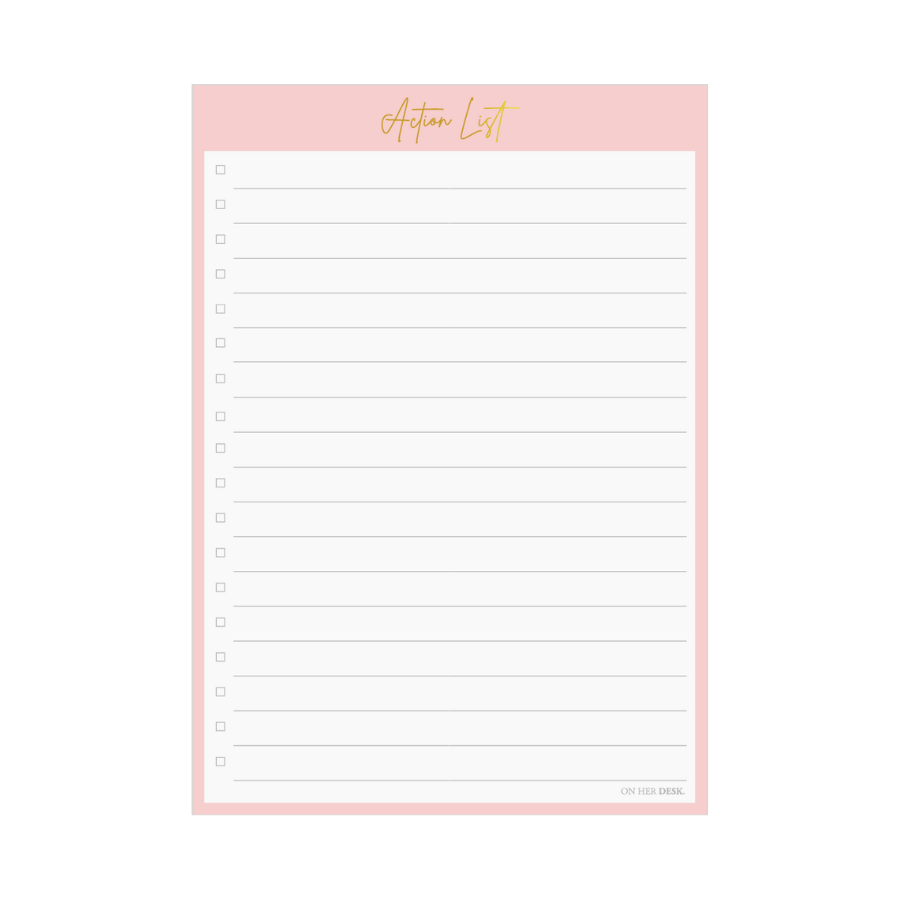 A5 Notepad | Action List - Pink