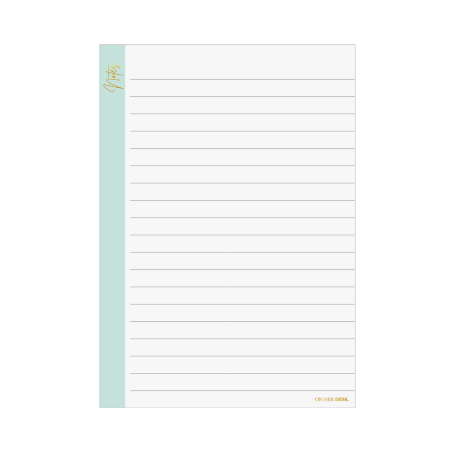 A5 Notepad | Lined Notes - Mint Green